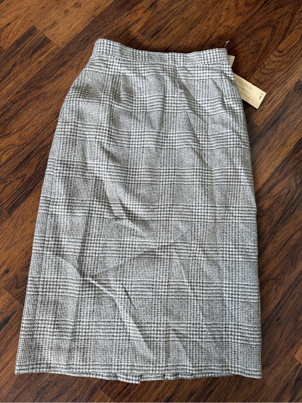 Vintage Koret Gray Plaid Pencil Skirt